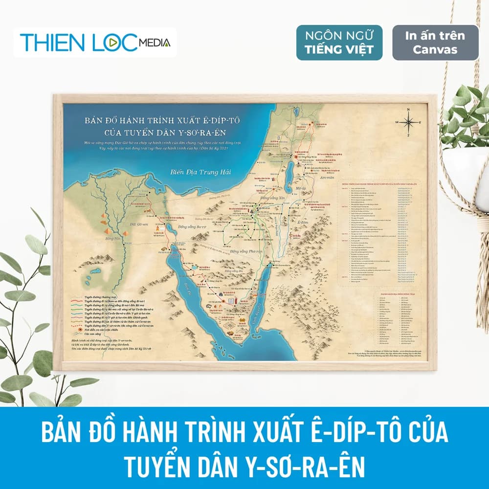Bản đồ hành trình Xuất Ê-díp-tô của tuyển dân Y-sơ-ra-ên