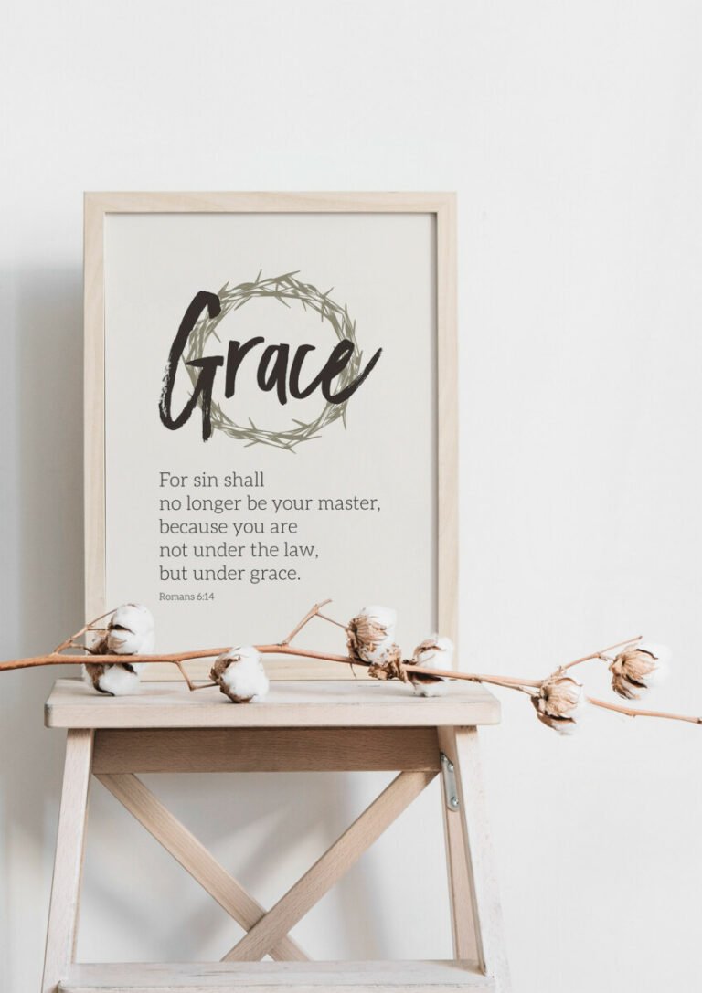 Mẫu thiết kế câu Kinh Thánh treo tường - Rô-ma 6:14 (Tiếng Anh)